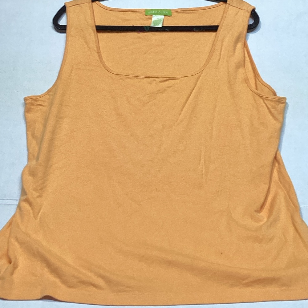 Sigrid Olsen Vibrant Orange Tank Top